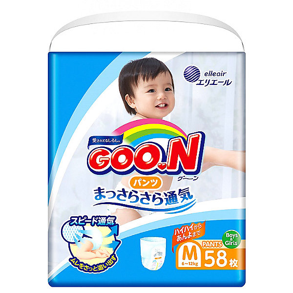 

Подгузники-трусики Goon, М 6-12 кг, 58 шт.