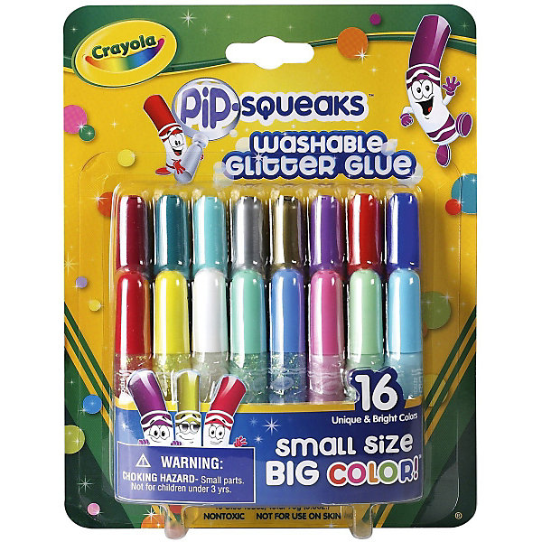 

16 мини-тюбиков с блестящим клеем, Crayola