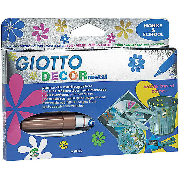 

Фломастеры для декорирования Giotto, металлические цвета, 5 шт