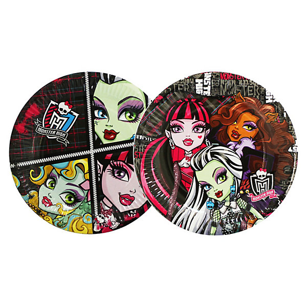 

Тарелка бумажная, 18см, 10шт, Monster High
