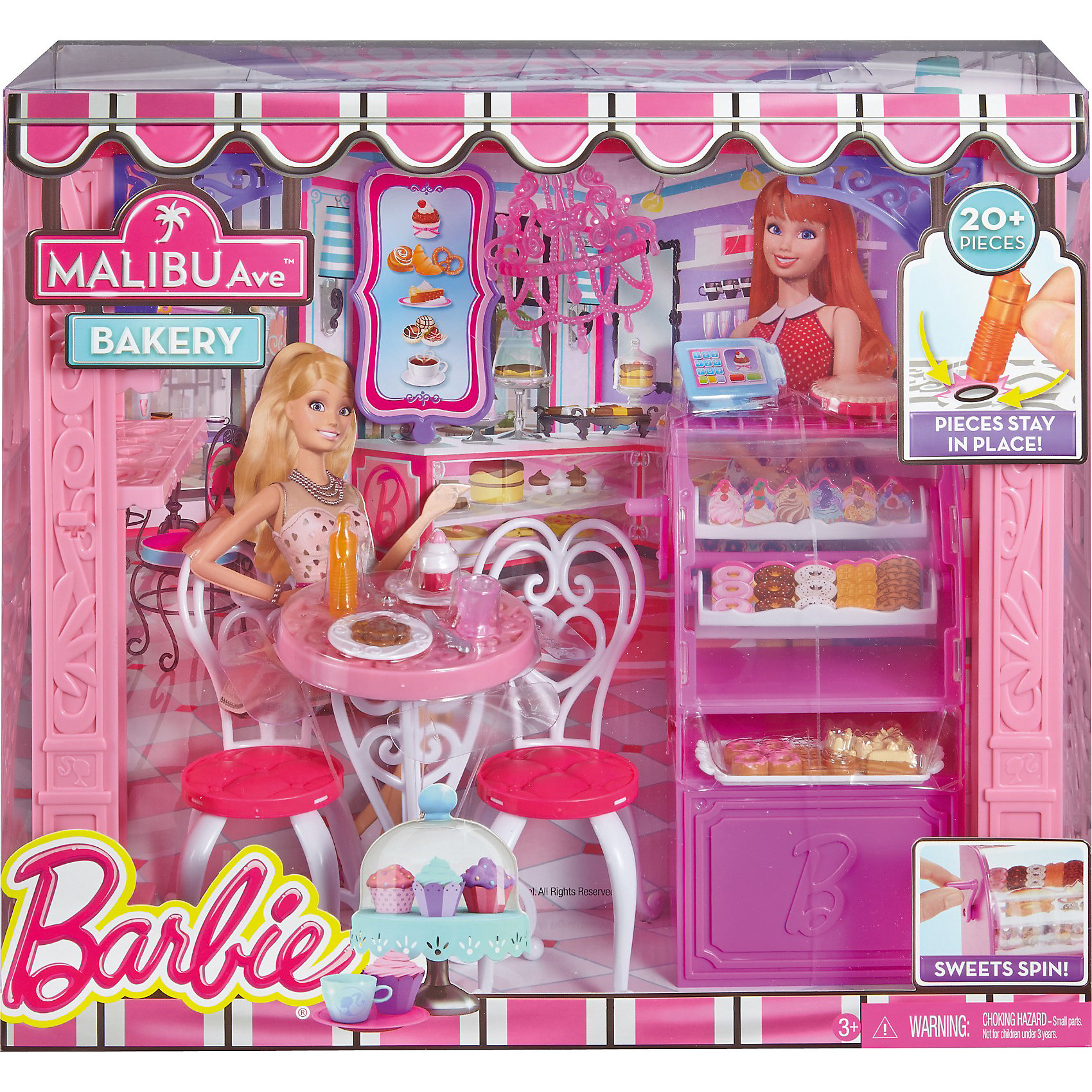 Набор игровой Barbie магазин кафе-мороженое с куклами gbk87