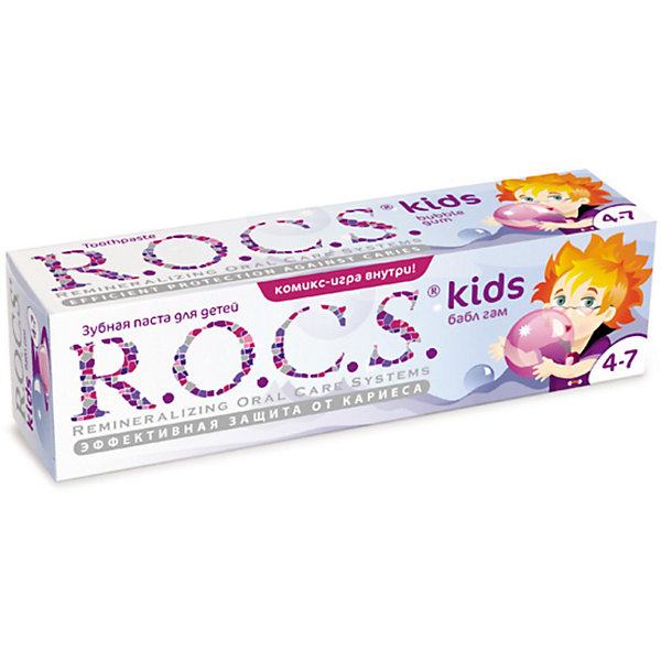 

Детская зубная паста Бабл Гам, R.O.C.S. Kids, 4-7 лет, 45г, Детская зубная паста Бабл Гам, R.O.C.S. Kids, 4-7 лет, 45г.