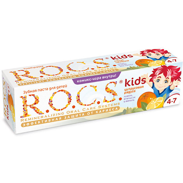 Детская зубная паста Цитрусовая радуга, R.O.C.S. Kids, 4-7 лет, 45г. 3713829