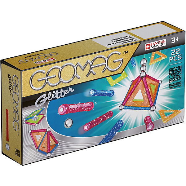 

Магнитный конструктор Geomag Glitter, 22 детали, Светло-зеленый
