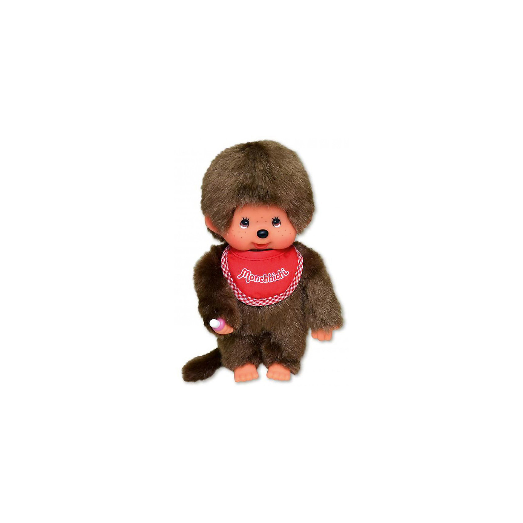 фото Мягкая игрушка Monchhichi Мончичи, мальчик в красном слюнявчике, 20 см