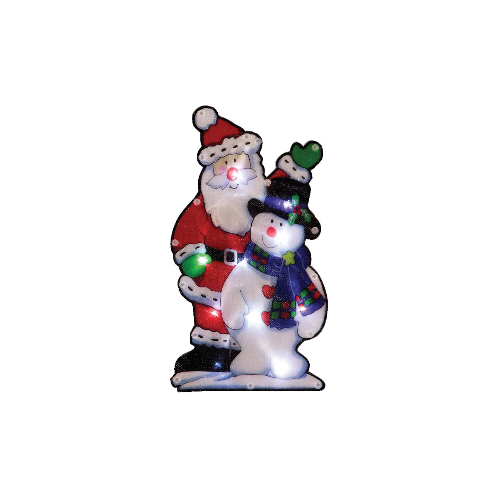 фото Световое панно «Дед мороз и снеговик» (10 ламп, 25х13,5 см), Волшебная страна