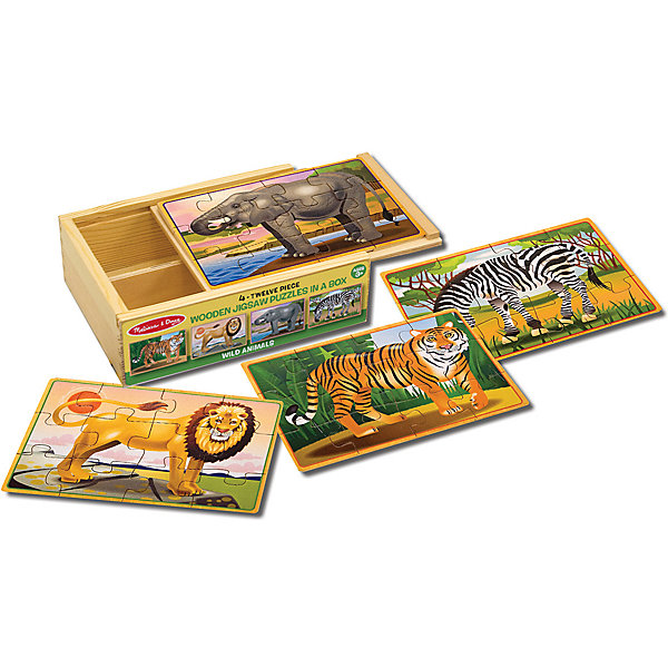 

Деревянные пазлы Melissa & Doug "Дикие животные", 4 шт