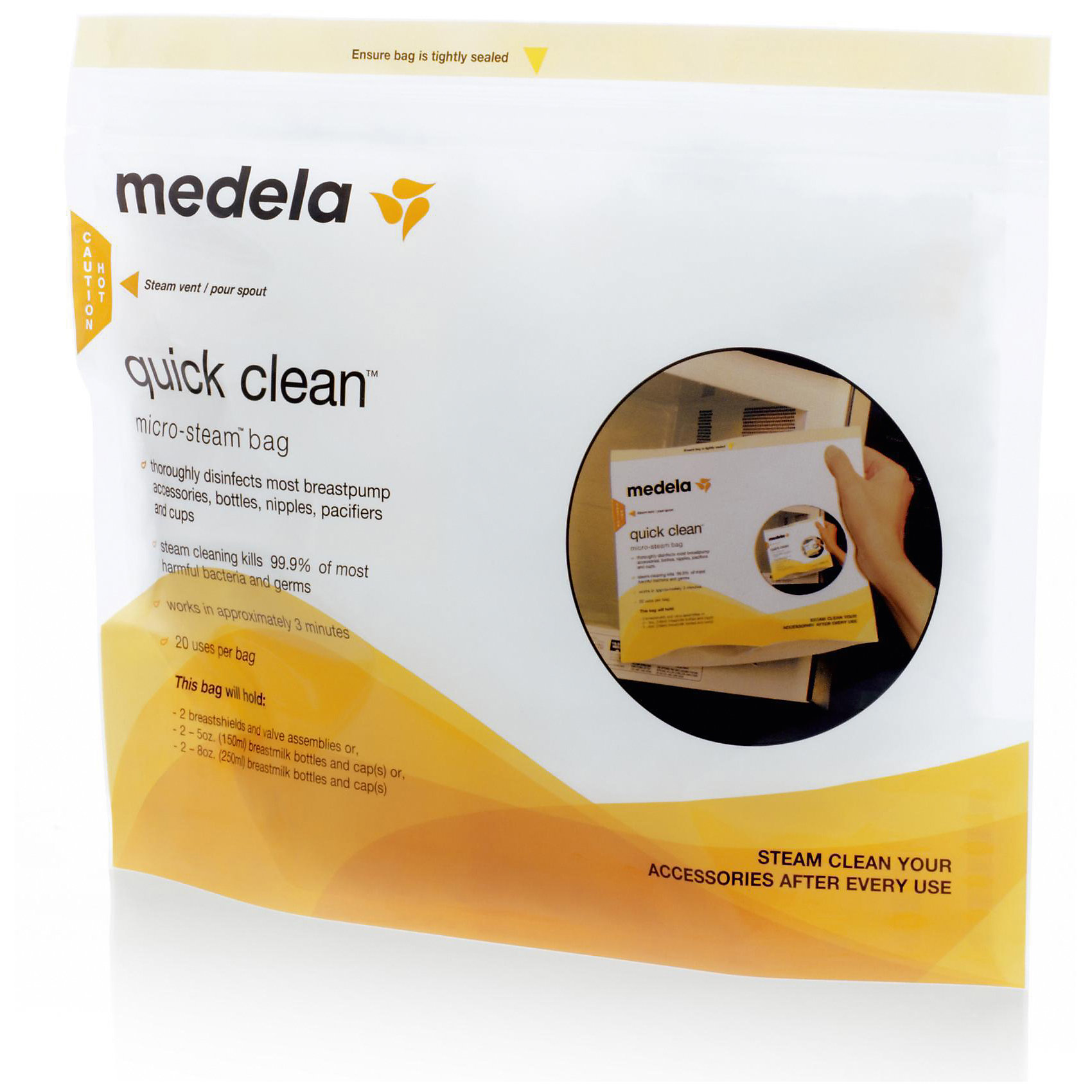 фото Пакеты Quick Clean для стерилизации в микроволновой печи. 5 шт/уп, Medela