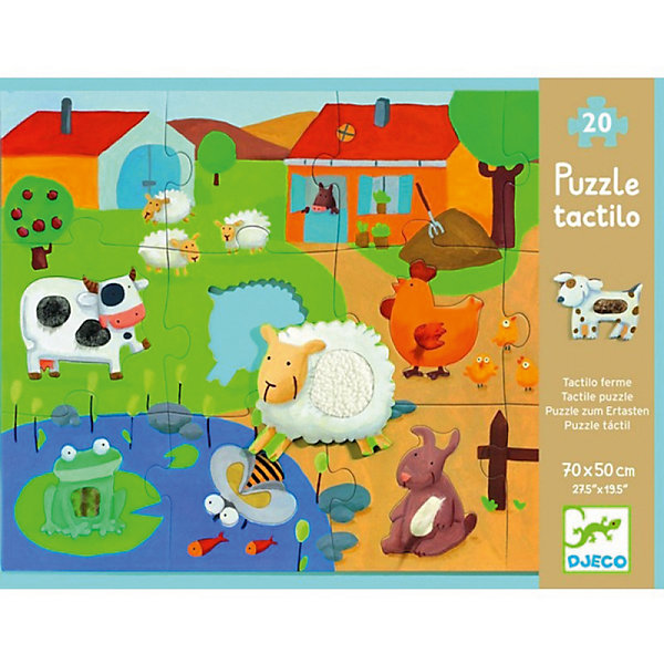 

Пазл-гигант тактильный "Ферма", 20 деталей, DJECO
