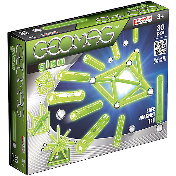 Магнитный конструктор Geomag "Glow", 30 деталей