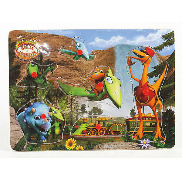 

Деревянная рамка-вкладыш, 29*21 см, Поезд динозавров, Играем вместе