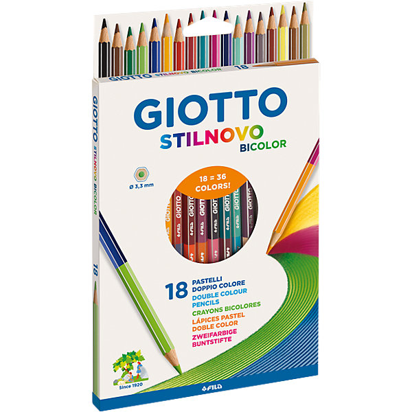

Двусторонние цветные карандаши Giotto, 18 шт, 36 цветов