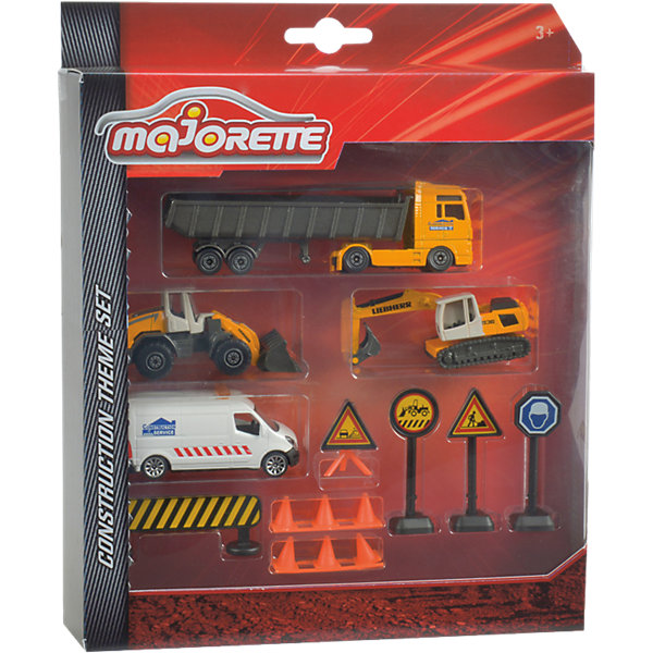 

Игровой набор Majorette Строительная техника с аксессуарами, Weiß/beige, Игровой набор Majorette Строительная техника с аксессуарами