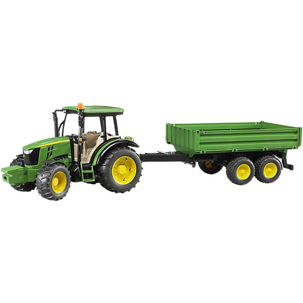 Трактор John Deere 5115M с прицепом Bruder 4233750