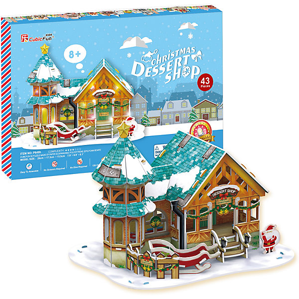 

Рождественский домик 3, с подсветкой, CubicFun, Blau-kombi