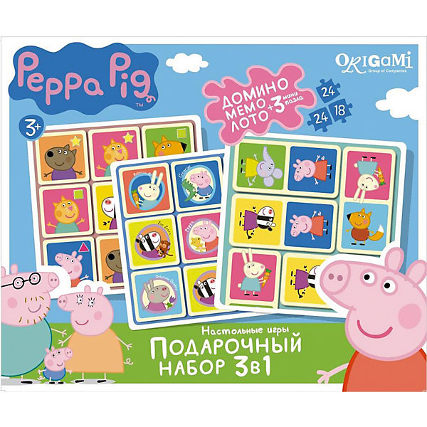 

Набор 3в1: Лото + Мемо + Домино +3 пазла , Свинка Пеппа
