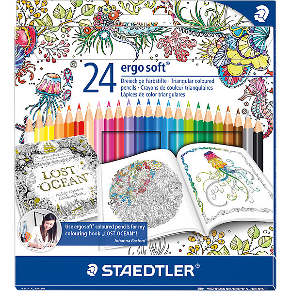 

Карандаши цветные Ergosoft, 24 цвета, "Johanna Basford", Staedtler