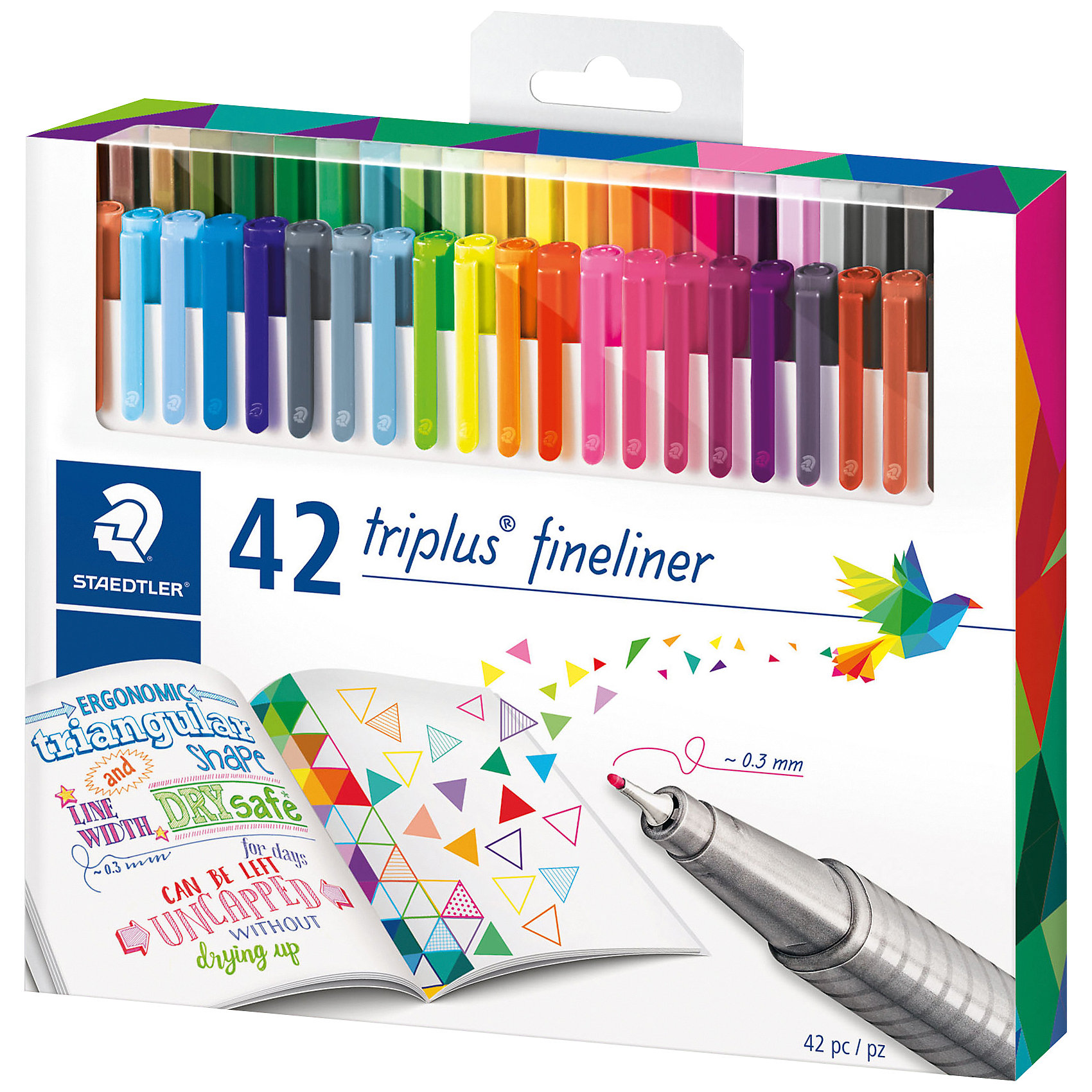 

Набор капиллярных ручек Triplus, 42 цвета, яркие цвета, Staedtler