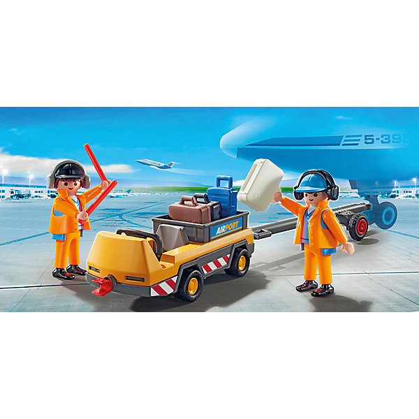 

Конструктор Playmobil "Городской Аэропорт" Буксир самолета с наземной командой