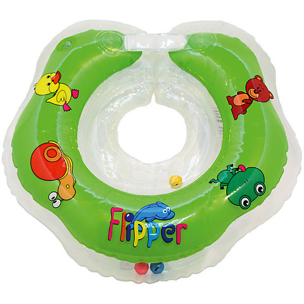 Круг на шею Flipper FL001 для купания малышей 0+, , зеленый Roxy-Kids 4546381
