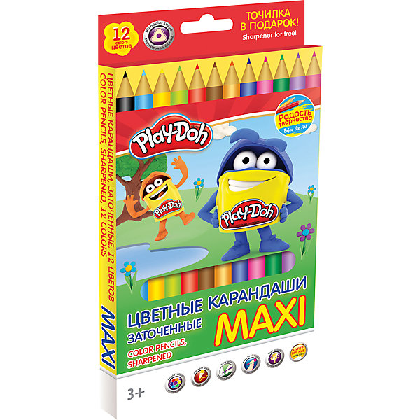 

Цветные карандаши "Maxi" 12 цветов, Play-Doh
