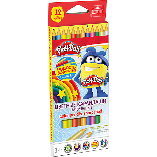 

Цветные карандаши Darpeje "Play-Doh", 12 цветов