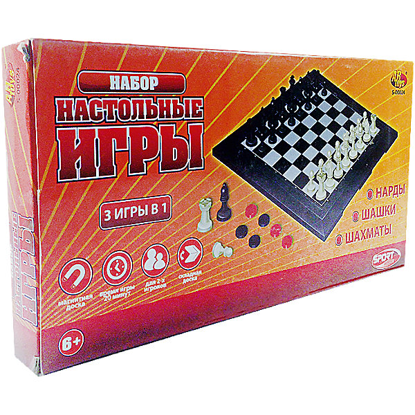 

Набор игр 3 в 1 "Шахматы, шашки, нарды магнитные", в коробке, ABtoys