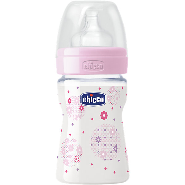 

Бутылочка Well-Being Girl 0мес.+, сил.соска,РР,150мл., CHICCO, Розовый