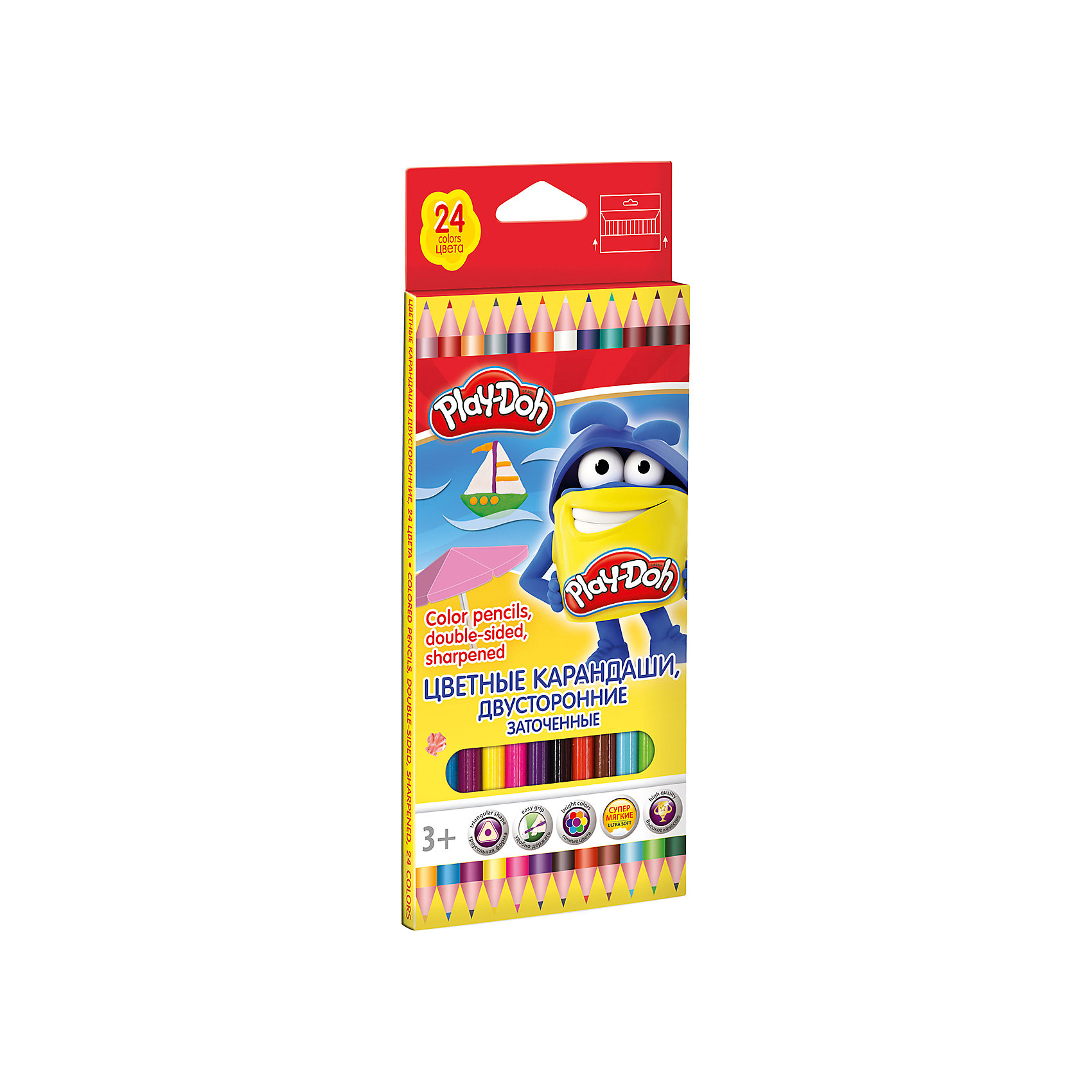 фото Двусторонние цветные карандаши Darpeje "Play-Doh", 24 цвета