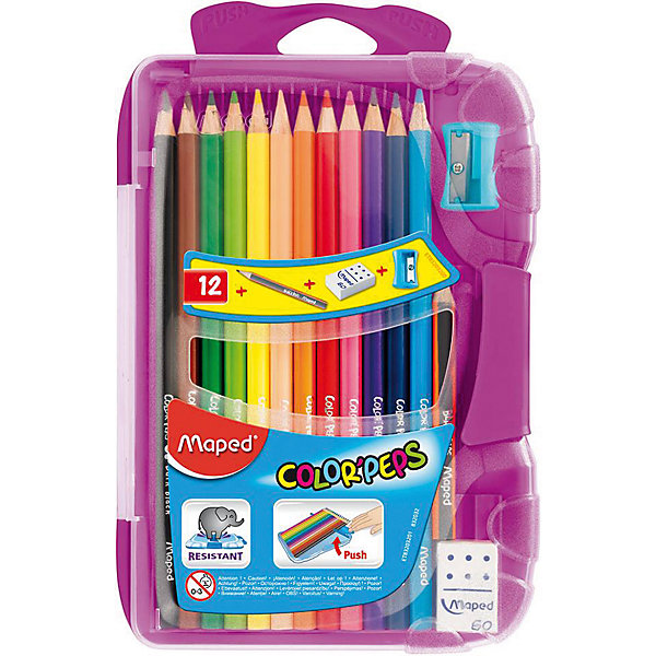 

Набор цветных карандашей в пенале КАР COLORPEPS, 12 цв.