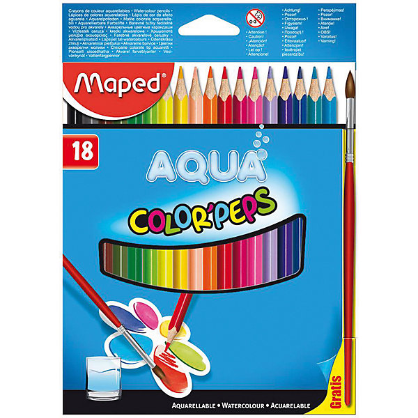 

Набор цветных карандашей АКВА COLORPEPS, 18 цв.