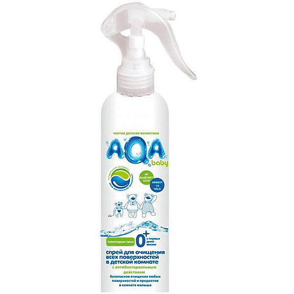 Антибактериальный спрей AQA baby для очищения поверхностей в детской комнате, 300 мл 4729822