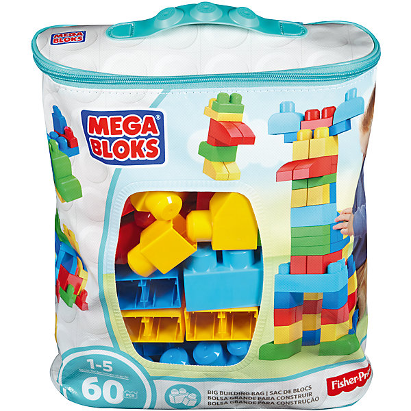 

Конструктор из 60 деталей, MEGA BLOKS First Builders