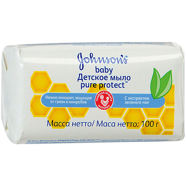 Johnson`s baby Детское мыло Pure Protect 100 гр , Johnson`s baby johnson s baby масло детское 100 мл johnson s baby