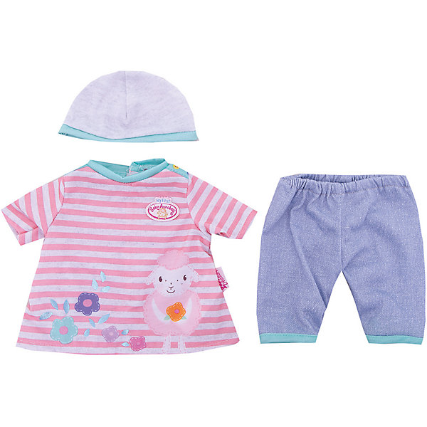 

Одежда для куклы 36 см, my first Baby Annabell, в роз-белую полоску
