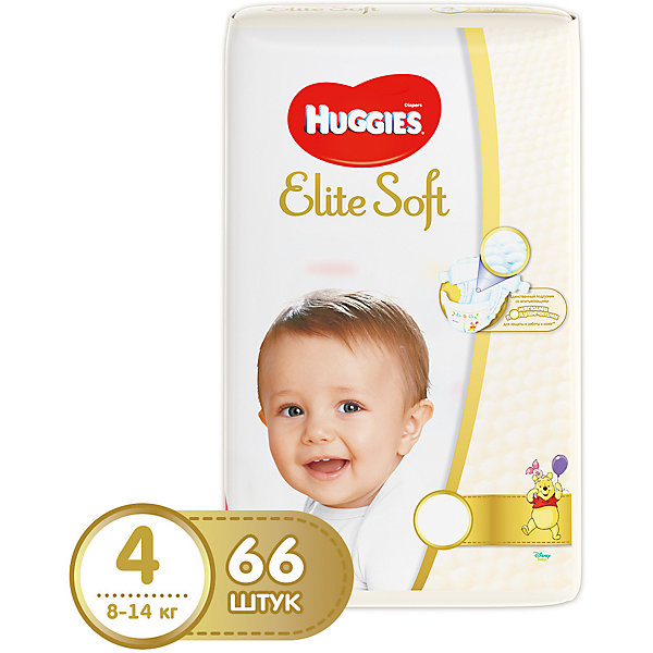 HUGGIES Подгузники Huggies Elite Soft 4, 8-14 кг, 66 шт.