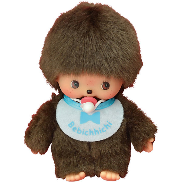 фото Мягкая игрушка Monchhichi Бэбичичи, мальчик в голубом слюнявчике, 15 см