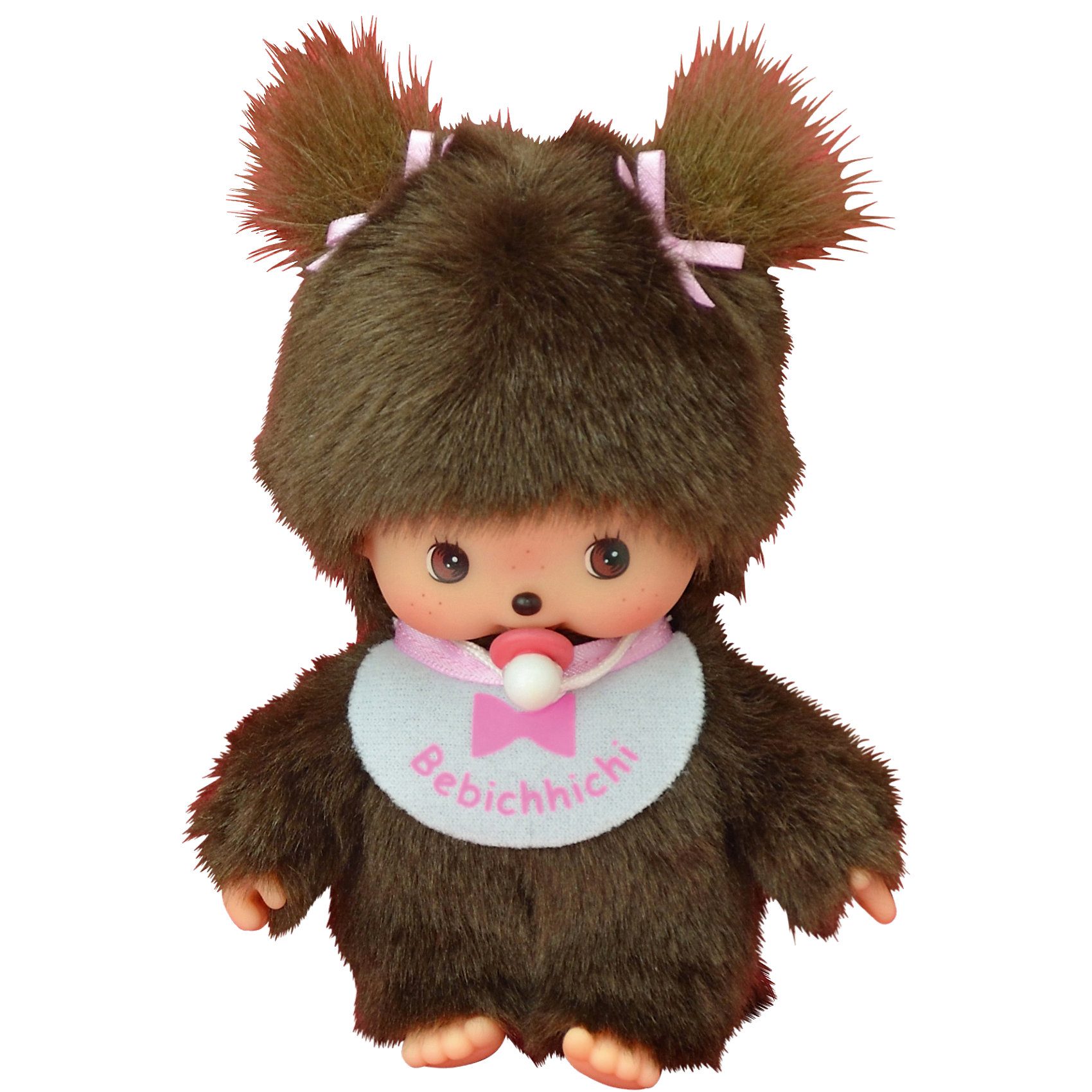 фото Мягкая игрушка Monchhichi Бэбичичи, девочка в розовом слюнявчике, 15 см