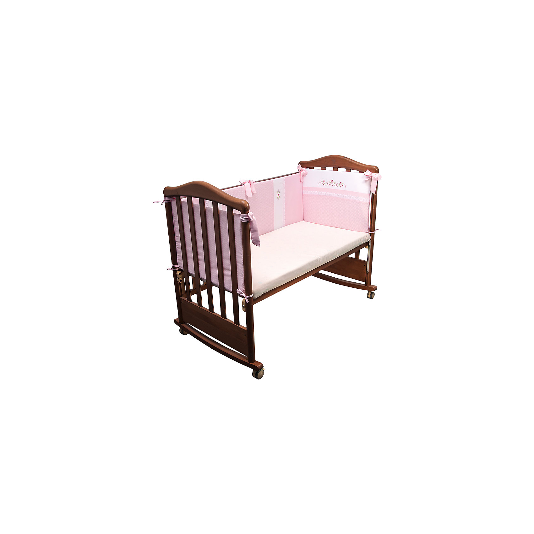 фото Бортик в кроватку Прованс, Сонный гномик, розовый