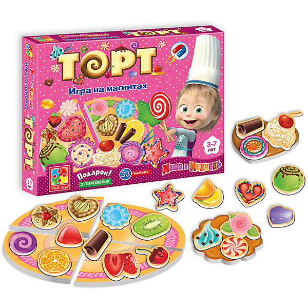 

Игра на магнитах "Торт", Маша и Медведь, Vladi Toys