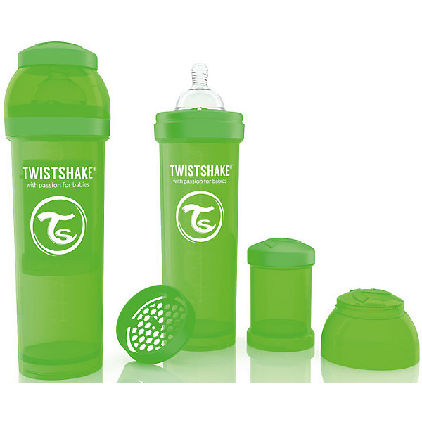 

Антиколиковая бутылочка 330 мл., Twistshake, зелёный