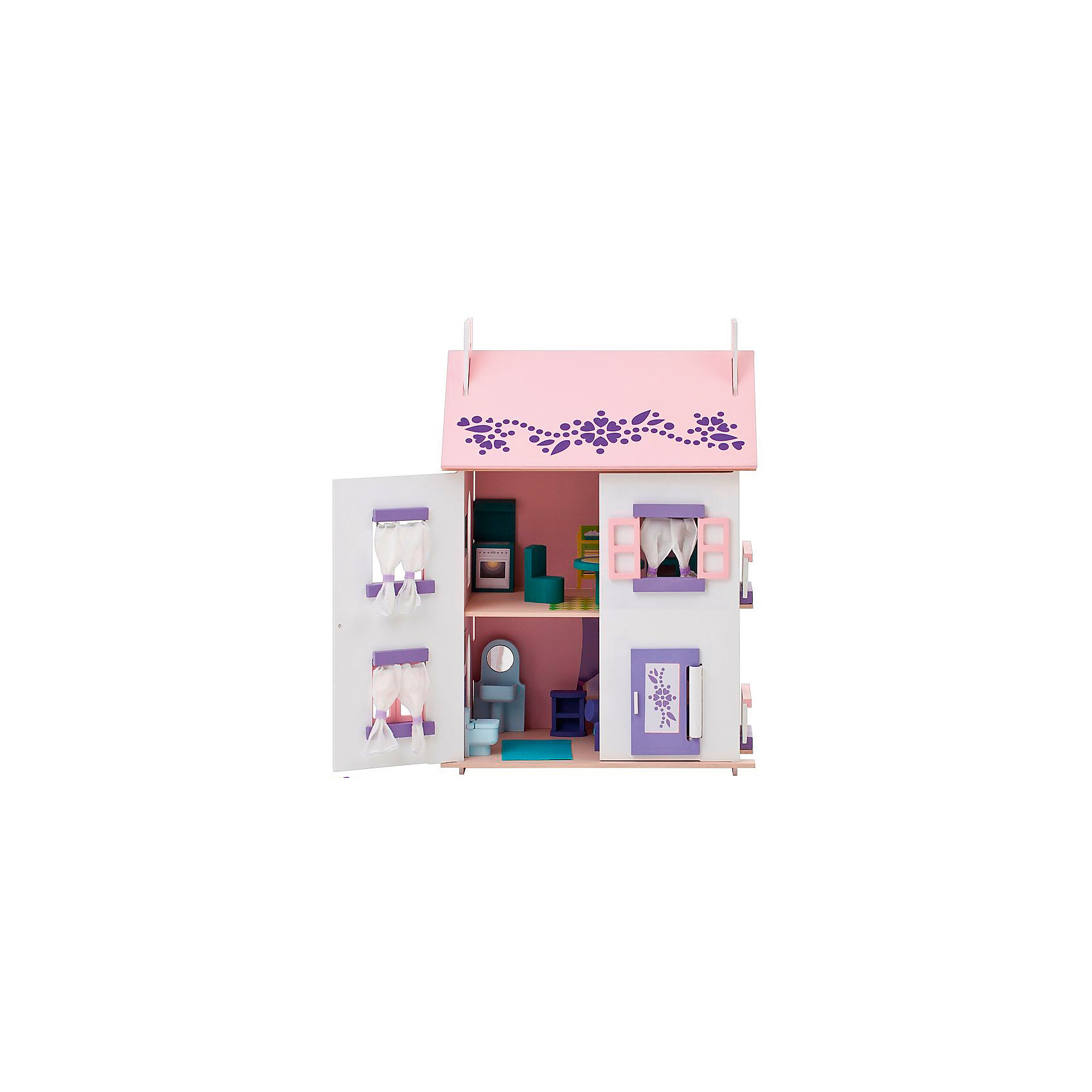 фото Кукольный домик "Анастасия" с мебелью 15 предметов, PAREMO