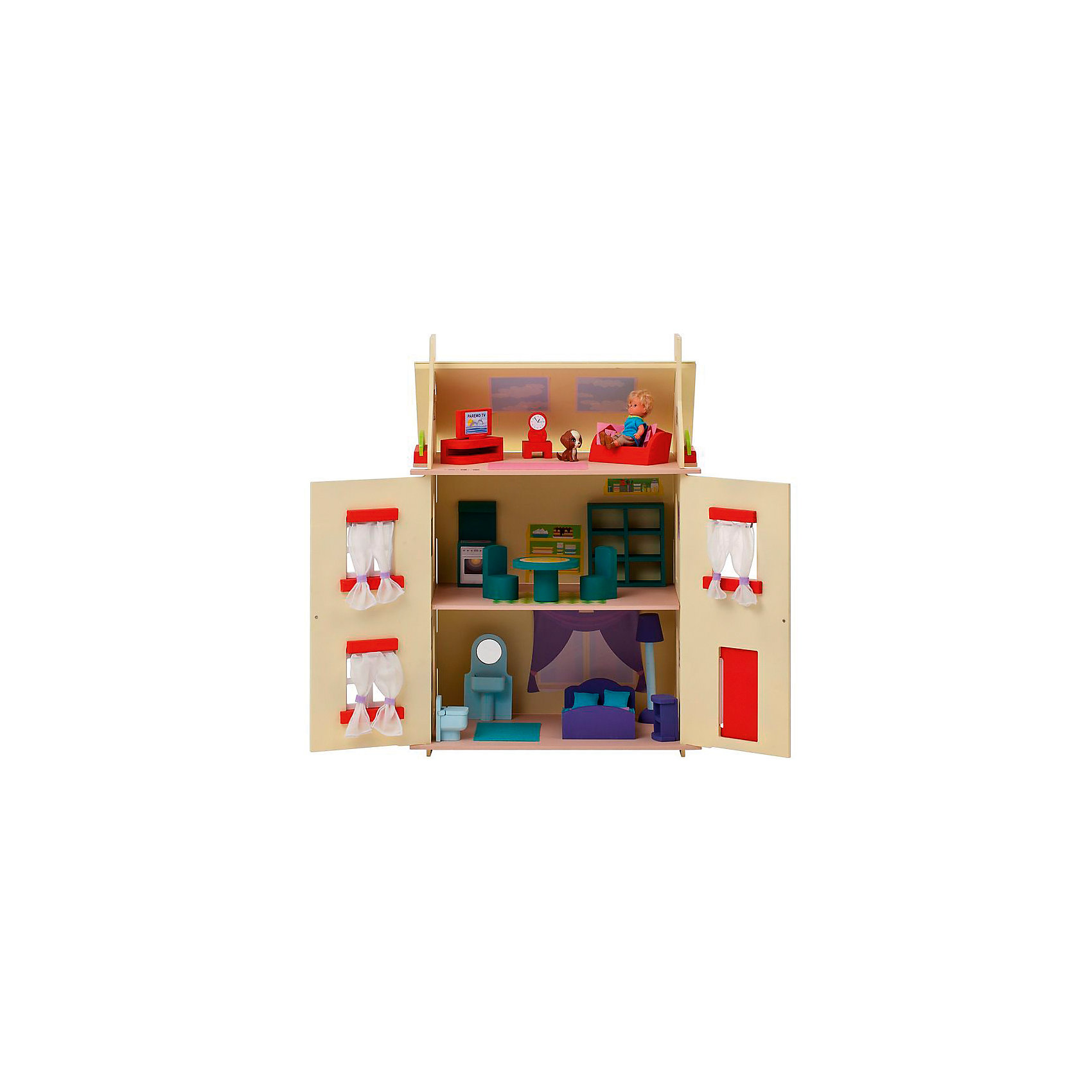фото Кукольный домик "София" с мебелью 15 предметов, PAREMO