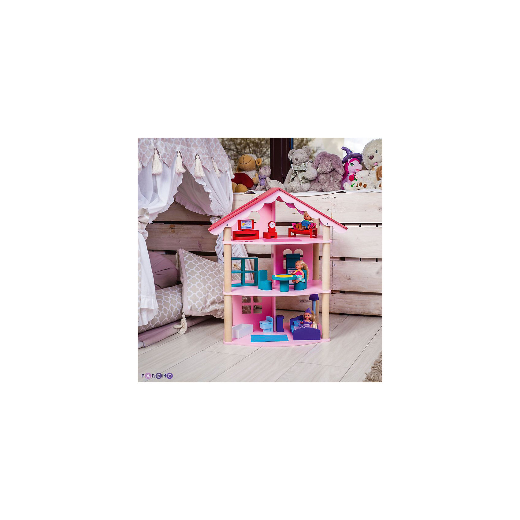 фото Кукольный домик Paremo "Роза Хутор" с мебелью, 15 предметов