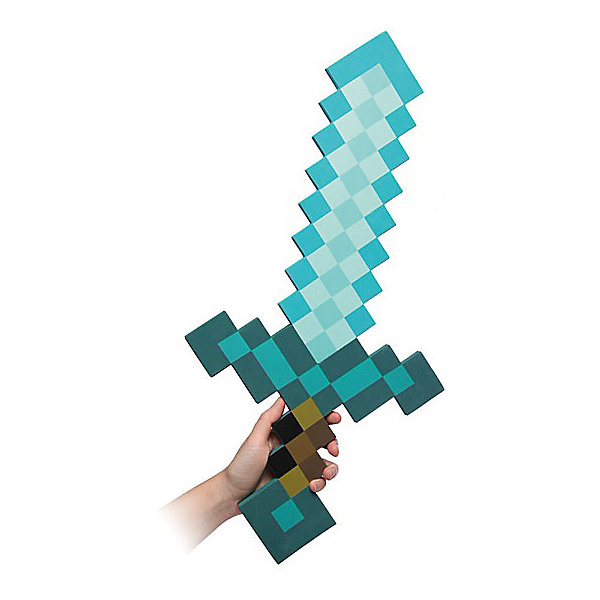 фото Пиксельный меч, изумрудный, 60 см, Minecraft Pixel crew