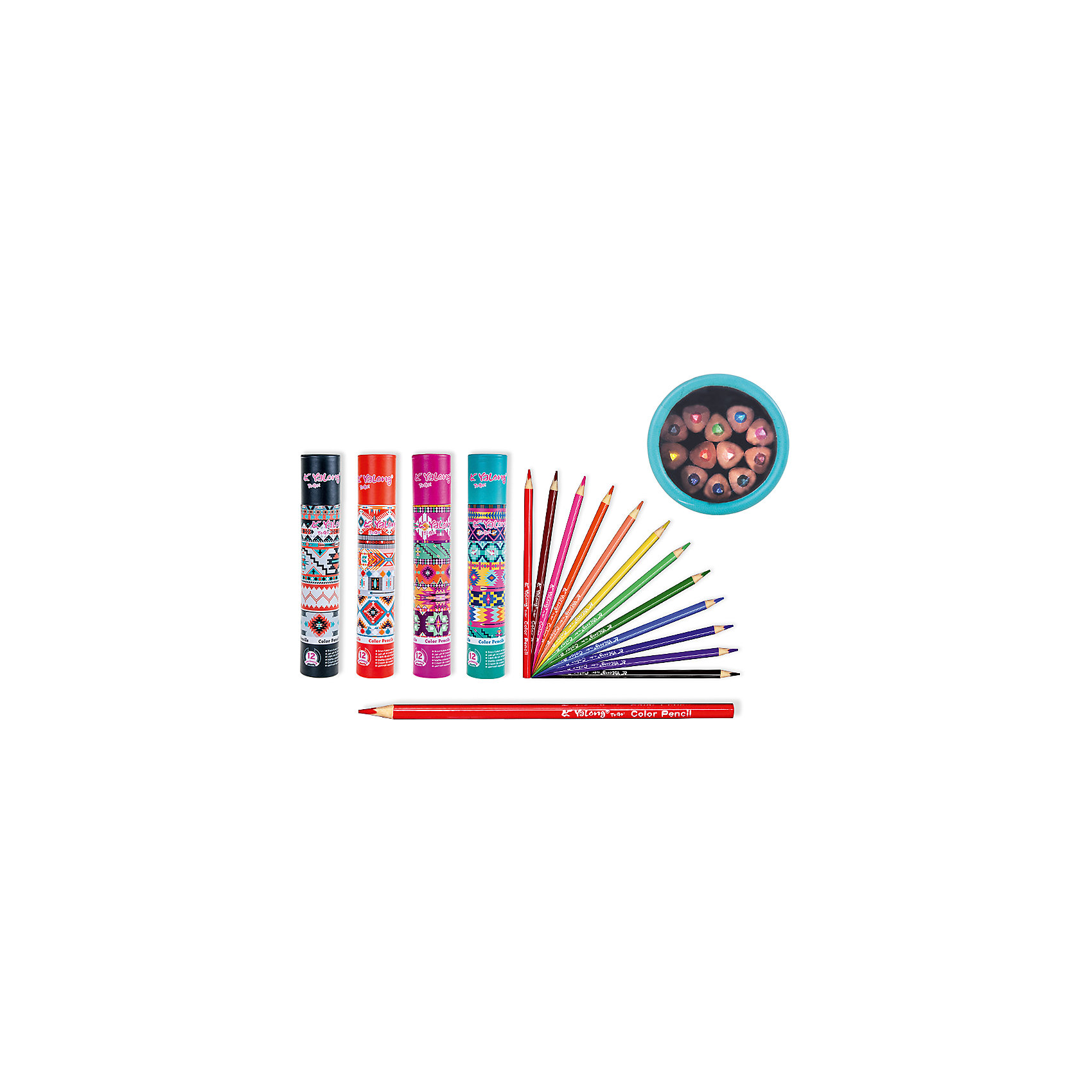 Цветные карандаши в тубе, 12 цветов (дизайн тубы ассортименте) Schreiber 4993552