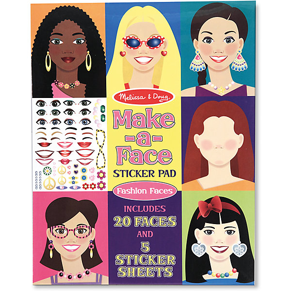 фото Книжка с многоразовыми наклейками "Лица" Melissa & doug