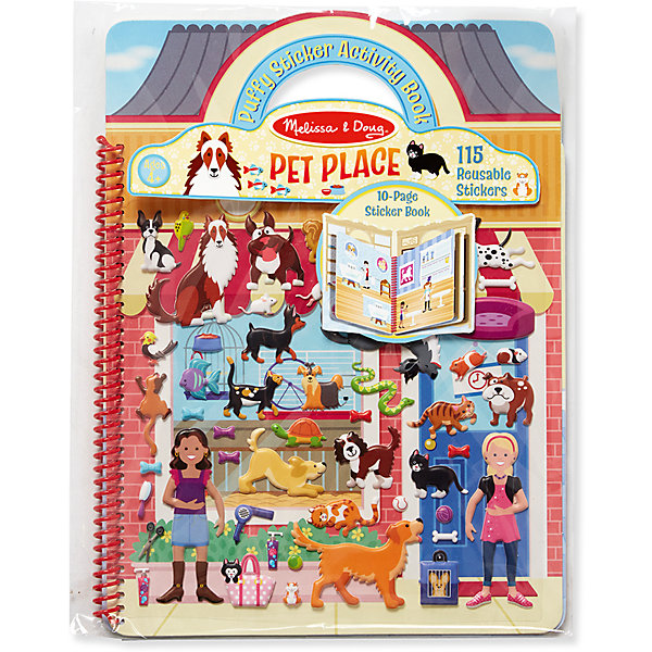фото Книжка с многоразовыми наклейками " Животные" Melissa & doug