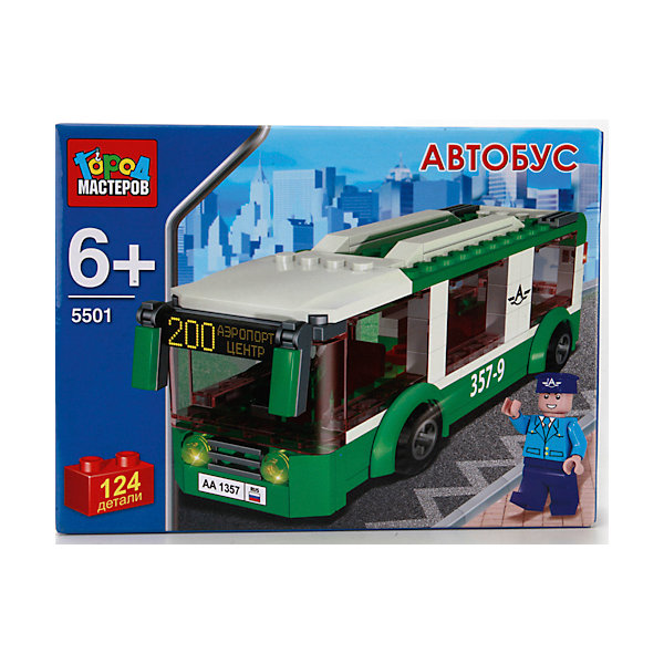 

Конструктор "Автобус", 124 детали, Город Мастеров
