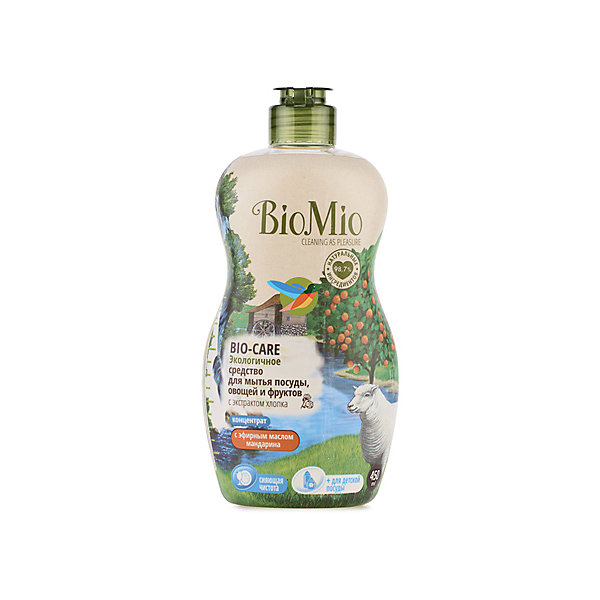 Экологичное средство для мытья посуды, овощей и фруктов с маслом мандарина, BIO MIO 5008294